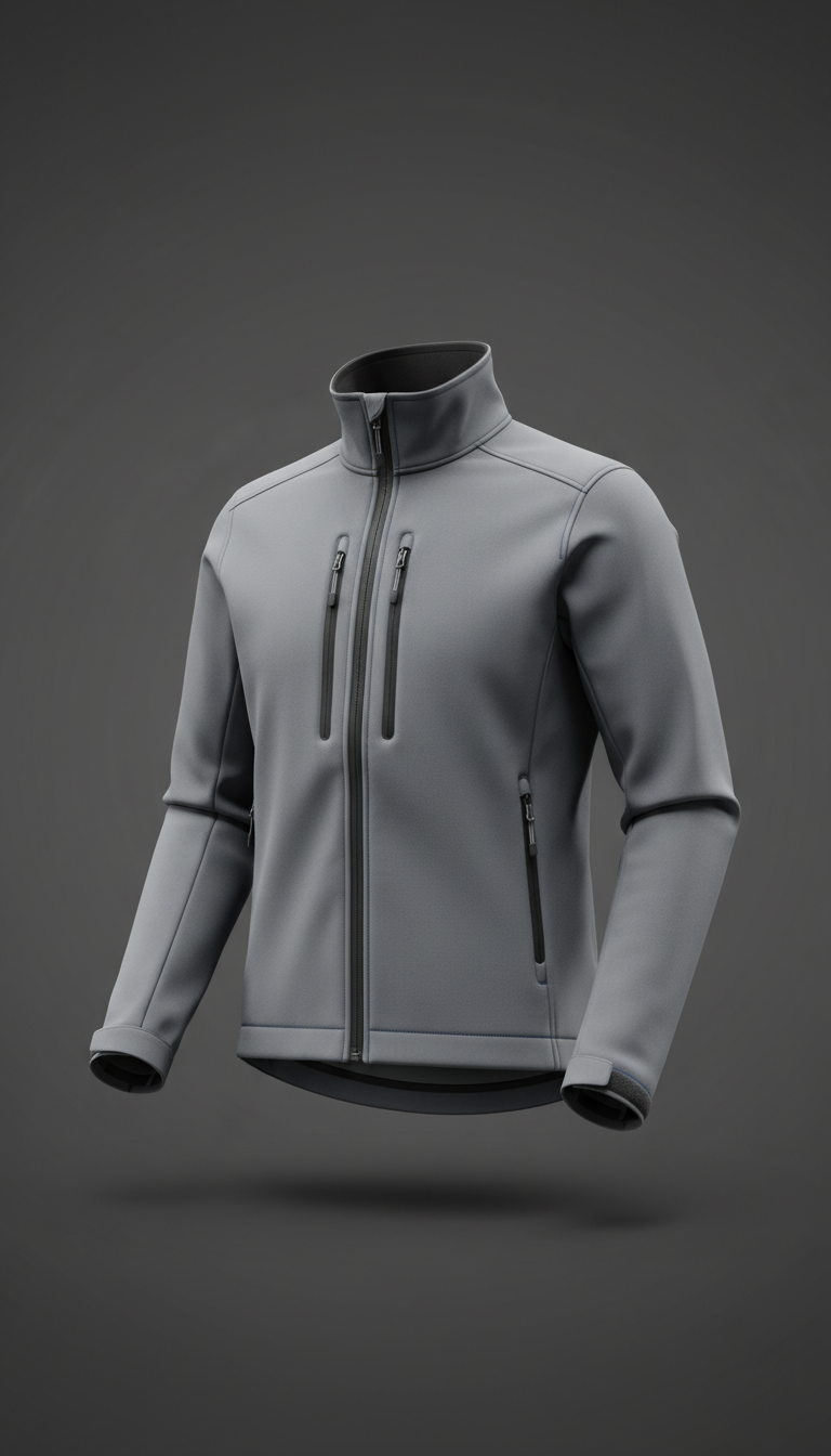 Technical Softshell Jacket With Articulated Panels